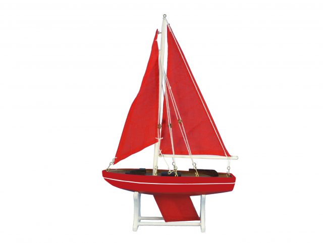 Wooden Decorative Sailboat Model Ruby Compass 12