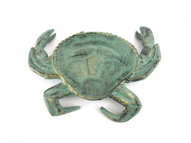 Antique Bronze Cast Iron Crab Decorative Bowl 7