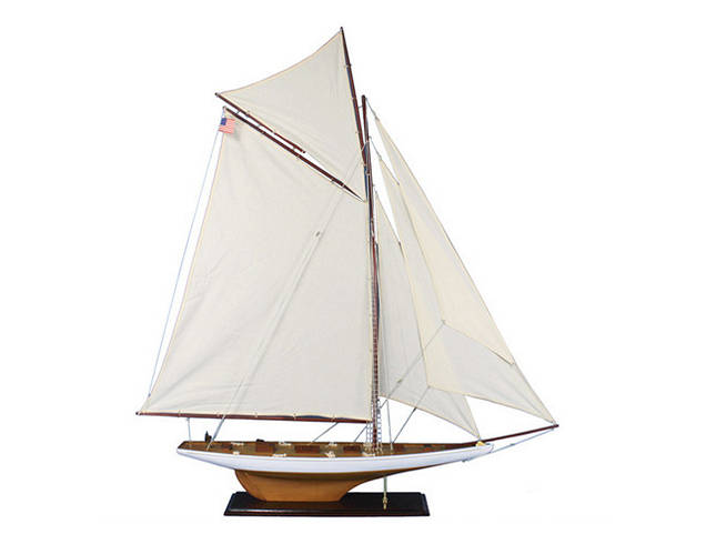 Wooden Columbia Model Sailboat Decoration 60