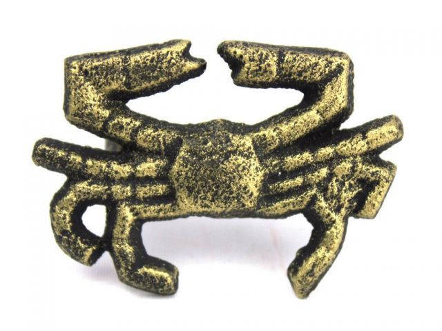 Antique Gold Cast Iron Crab Napkin Ring 2.5 - set of 2