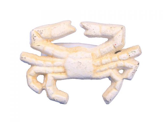 Antique White Cast Iron Crab Napkin Ring 2.5 - set of 2