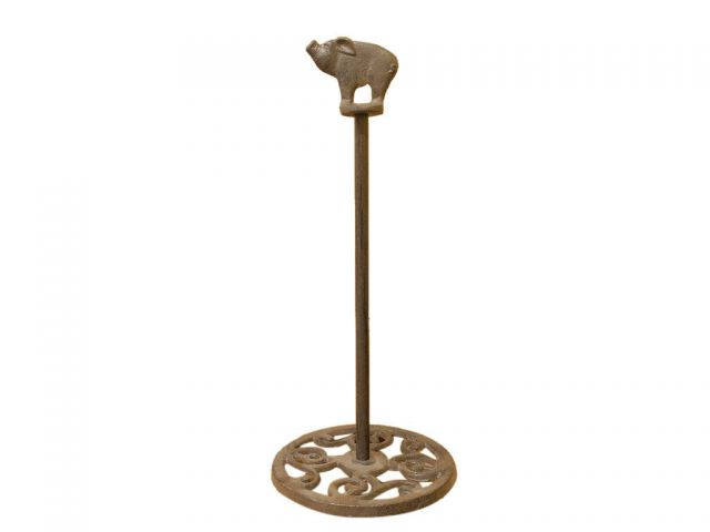 Cast Iron Pig Extra Toilet Paper Stand 15