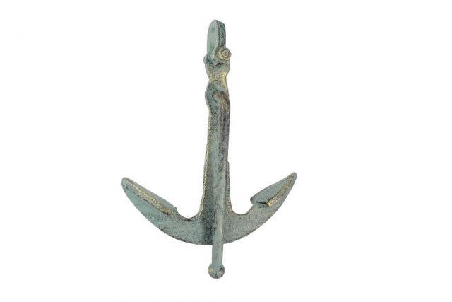 Antique Seaworn Bronze Cast Iron Anchor Paperweight 5