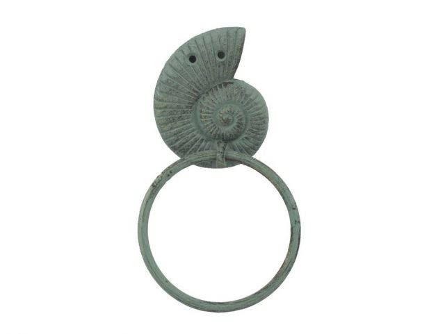 Antique Bronze Cast Iron Sea Snail Towel Holder 8.5