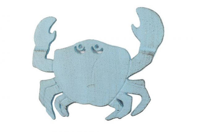 Rustic Light Blue Cast Iron Crab Trivet 11