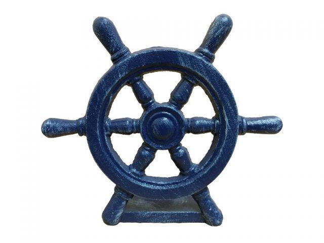 Cast Iron Ships Wheel Towel Ring 4/" Helm Nautical Decor Bathroom Kitchen