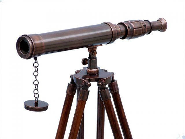 Standing Antique Copper Harbor Master Telescope 30