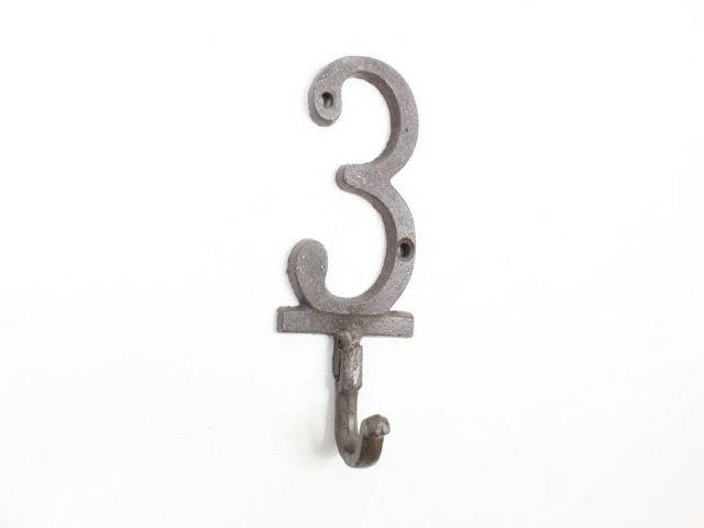 Cast Iron Number 3 Wall Hook 6