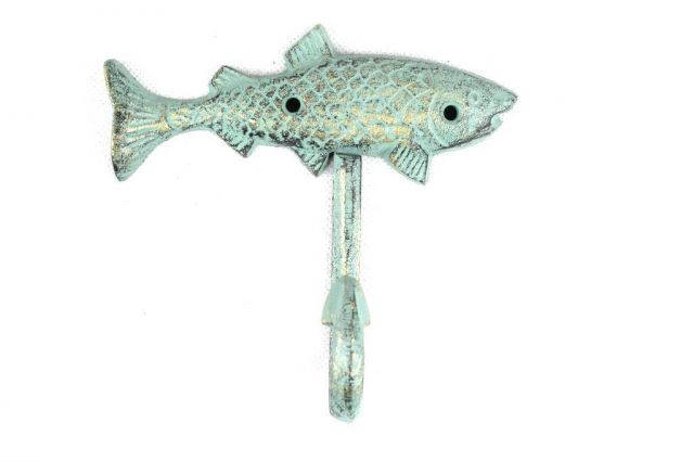 Antique Bronze Cast Iron Fish Key Hook 6