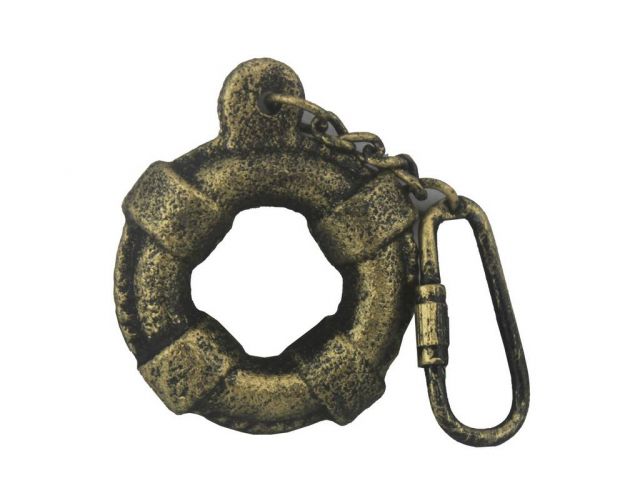 Antique Gold Cast Iron Lifering Key Chain 5