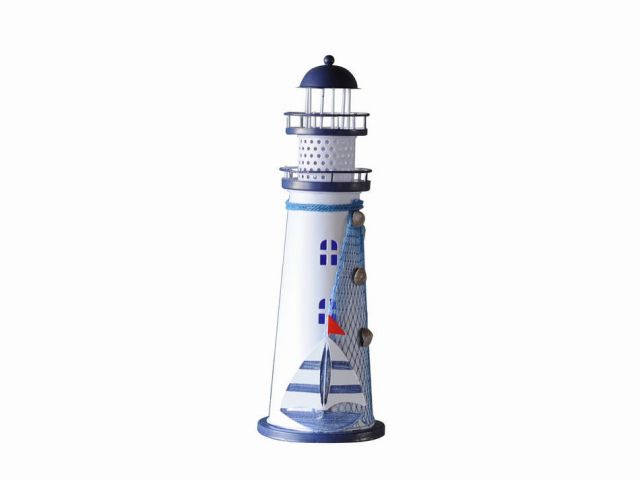 LED Lighted Decorative Metal Lighthouse with Sailboat 12