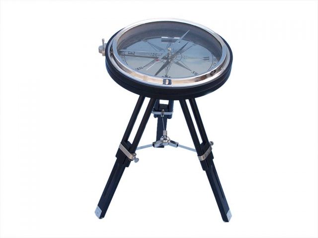 Decorative Chrome with Black Stand Compass Table 23
