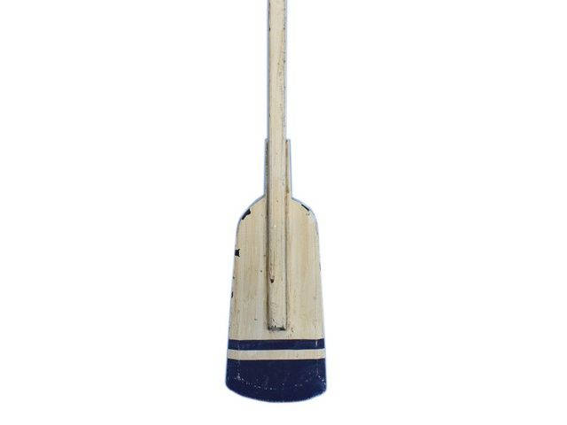 62 in. Handcrafted Model Ships vintage-white-62-2 Wooden Rustic Coronado Squared Rowing Oar 