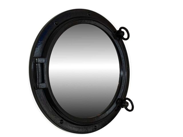 Gloss Black Decorative Ship Porthole Mirror 15