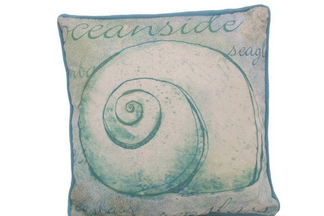 Blue and White Nautilus Decorative Throw Pillow 10