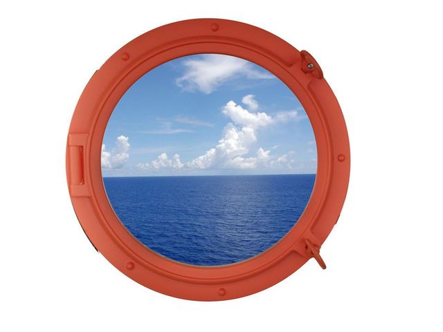 Orange Decorative Ship Porthole Window 24
