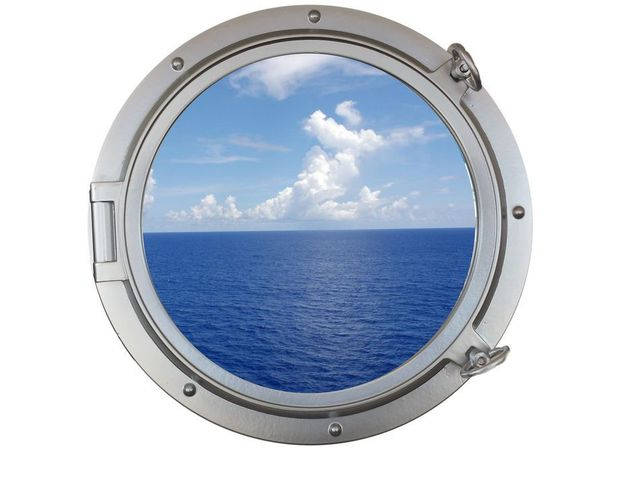 R.T Ship's Porthole Windows Glass Aluminium 15" Nautical Boat Port Hole Wall 