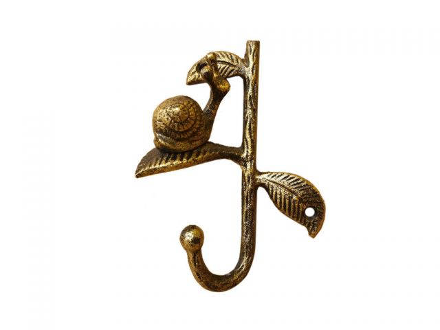 Rustic Gold Cast Iron Decorative Snail Hook 6