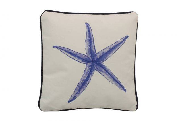 Blue and White Starfish Decorative Throw Pillow 10