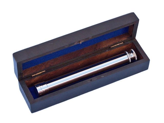 Deluxe Class Chrome Viewfinder Spyglass with Black Rosewood Box 10