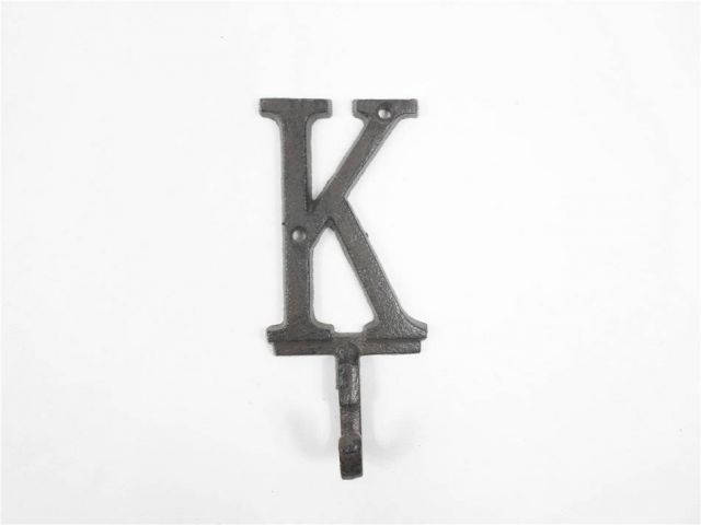 Cast Iron Letter K Alphabet Wall Hook 6