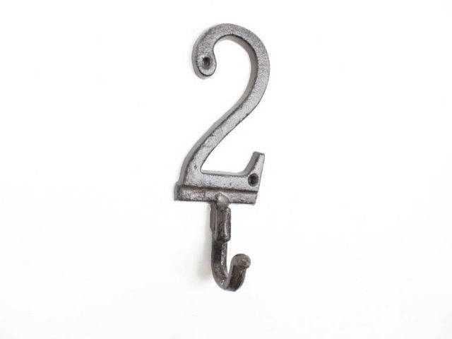 Cast Iron Number 2 Wall Hook 6