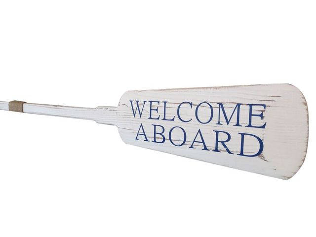 Wooden Rustic Welcome Aboard Decorative Rowing Boat Oar 62