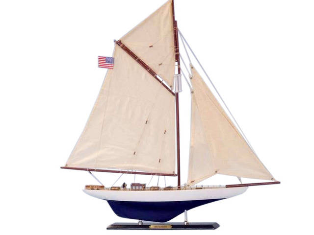 Wooden Defender Limited Model Sailboat 25
