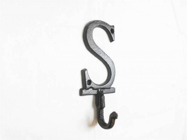 Cast Iron Letter S Alphabet Wall Hook 6