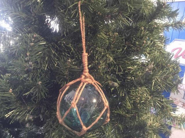 Light Blue Japanese Glass Ball Fishing Float Decoration Christmas Ornament 4
