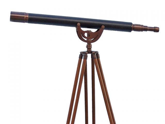 Floor Standing Antique Copper With Leather Anchormaster Telescope 65