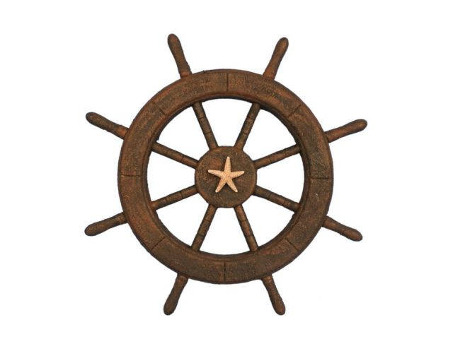 Flying Dutchman Ghost Pirate Decorative Ship Wheel With Starfish 18