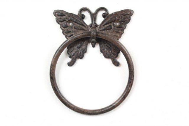 Cast Iron Decorative Butterfly Towel Holder 6