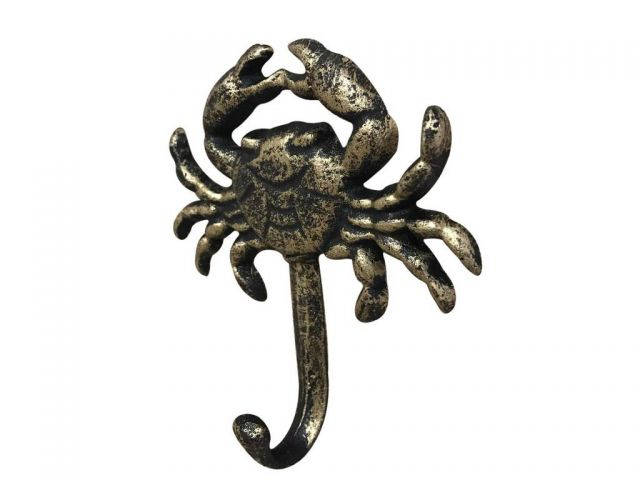 Rustic Gold Cast Iron Wall Mounted Crab Hook 5