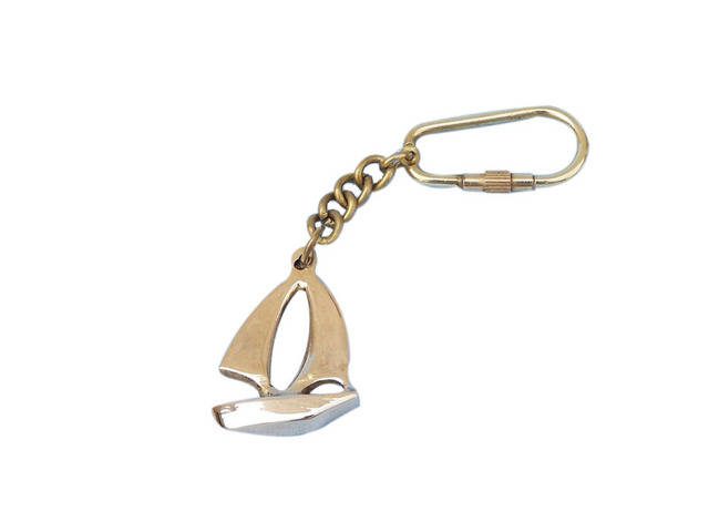 Solid Brass Yacht Key Chain 5
