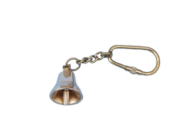 Solid Brass Bell Key Chain 4