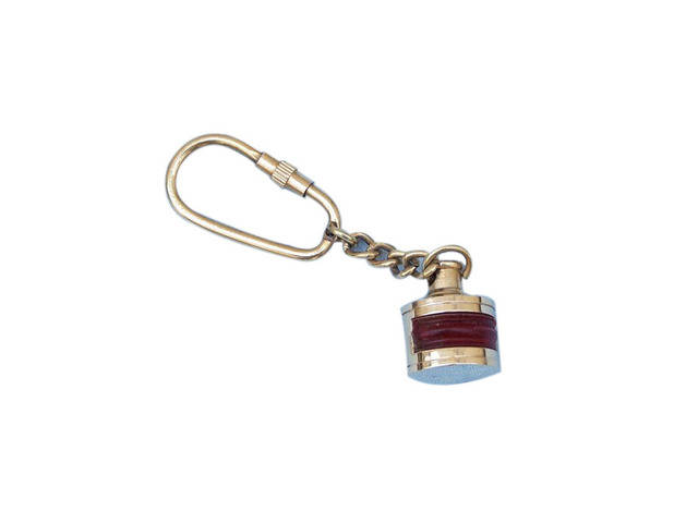 Solid Brass Red Ship Lamp Key Chain 4