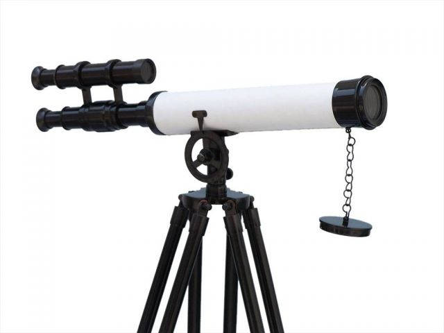 Floor Standing Oil-Rubbed Bronze-White Leather with Black Stand Griffith Astro Telescope 50