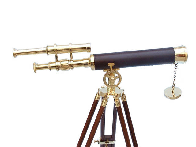 Floor Standing Brass-Leather Griffith Astro Telescope 50