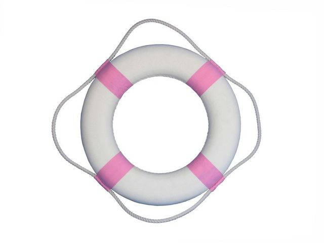 Classic White Decorative Lifering with Pink Bands 20