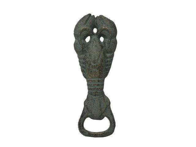 Antique Seaworn Bronze Cast Iron Lobster Bottle Opener 6