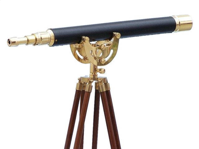 Floor Standing Brass-Leather Anchormaster Telescope 50