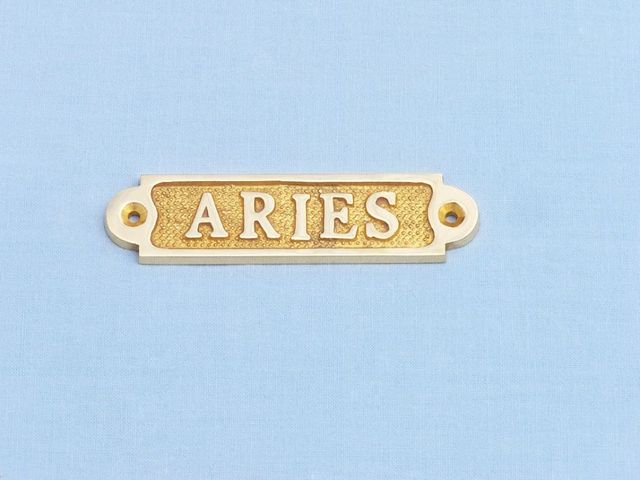 Solid Brass Aries Sign 4