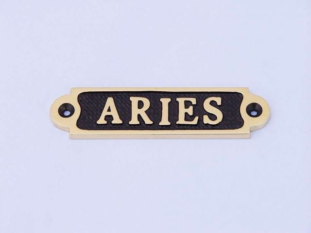 Solid Brass-Black Aries Sign 4