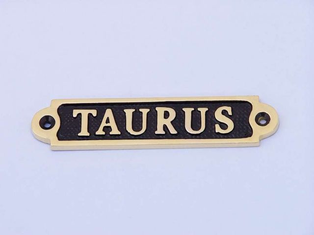 Solid Brass-Black Taurus Sign 4