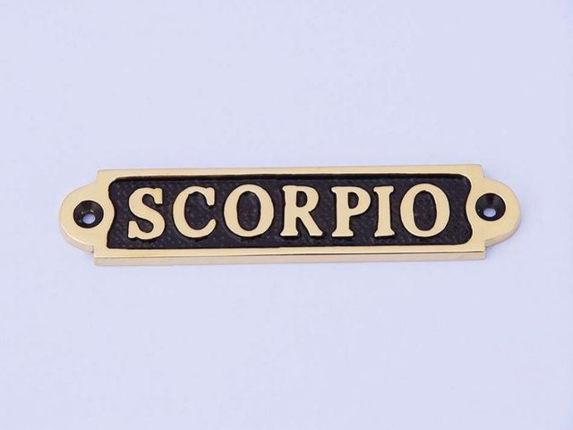 Solid Brass-Black Scorpio Sign 4
