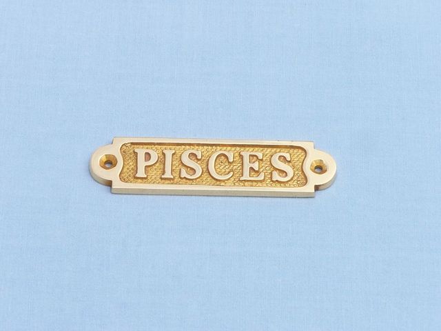 Solid Brass Pisces Sign 4