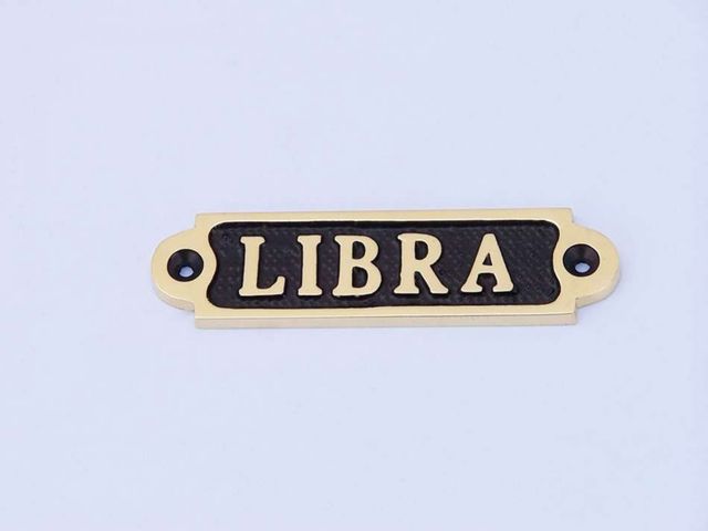 Solid Brass-Black Libra Sign 4