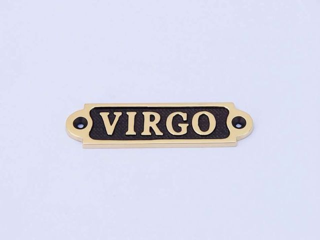 Solid Brass-Black Virgo Sign 4