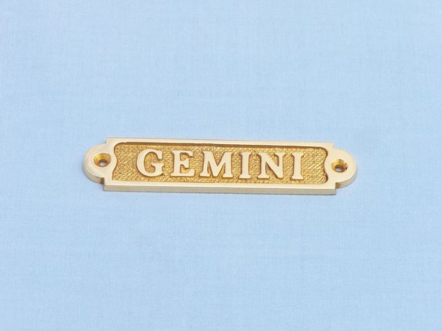 Solid Brass Gemini Sign 4